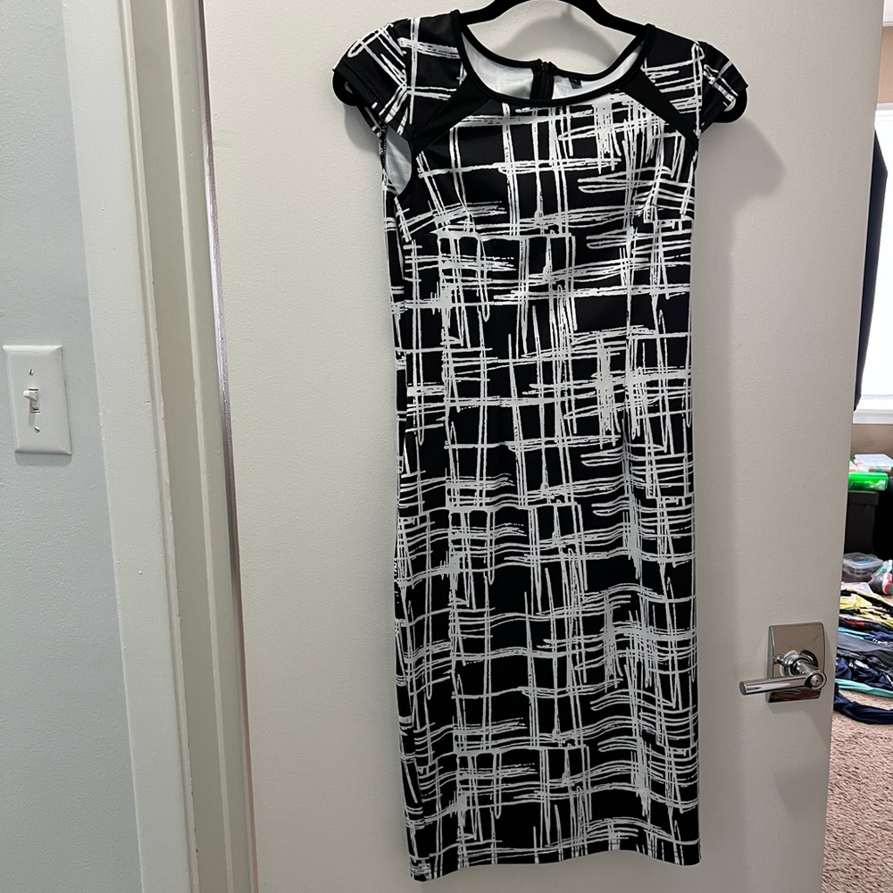 Black and White Patterned Dress